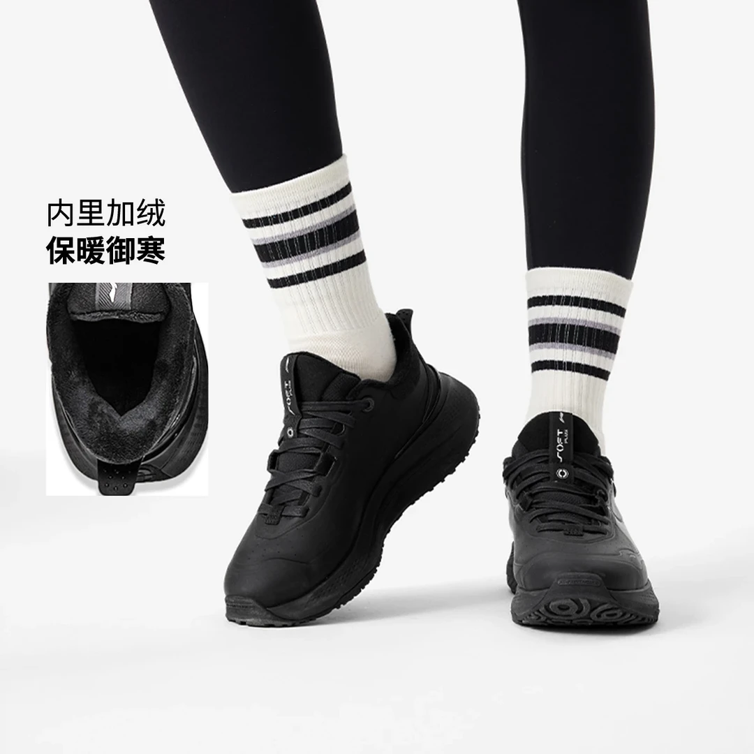 【SOFT PLUS FLEECE】李宁官方女保暖舒适休闲鞋百搭运动鞋AGLU098