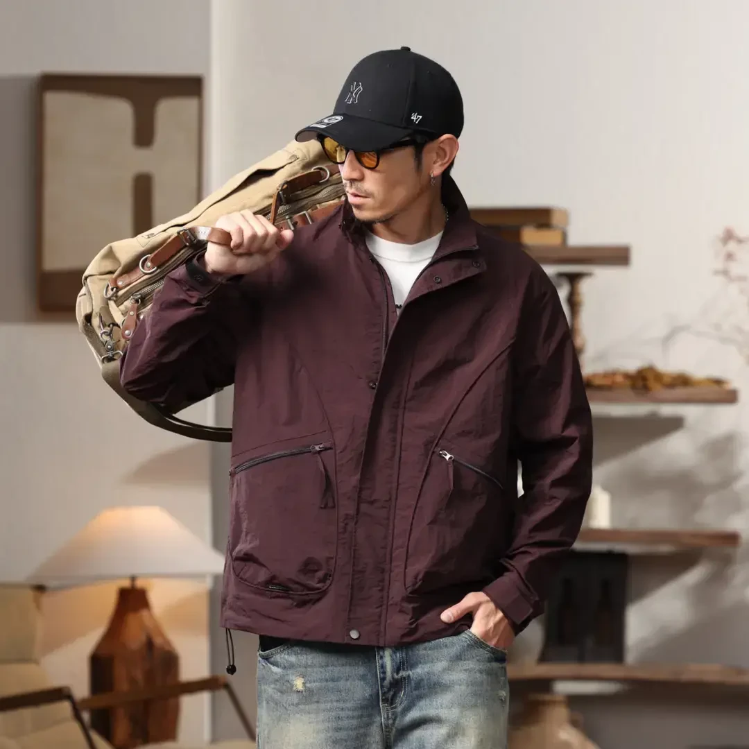 JK9212户外山系冲锋衣男士春季宽松休闲工装风外防晒外套男百搭