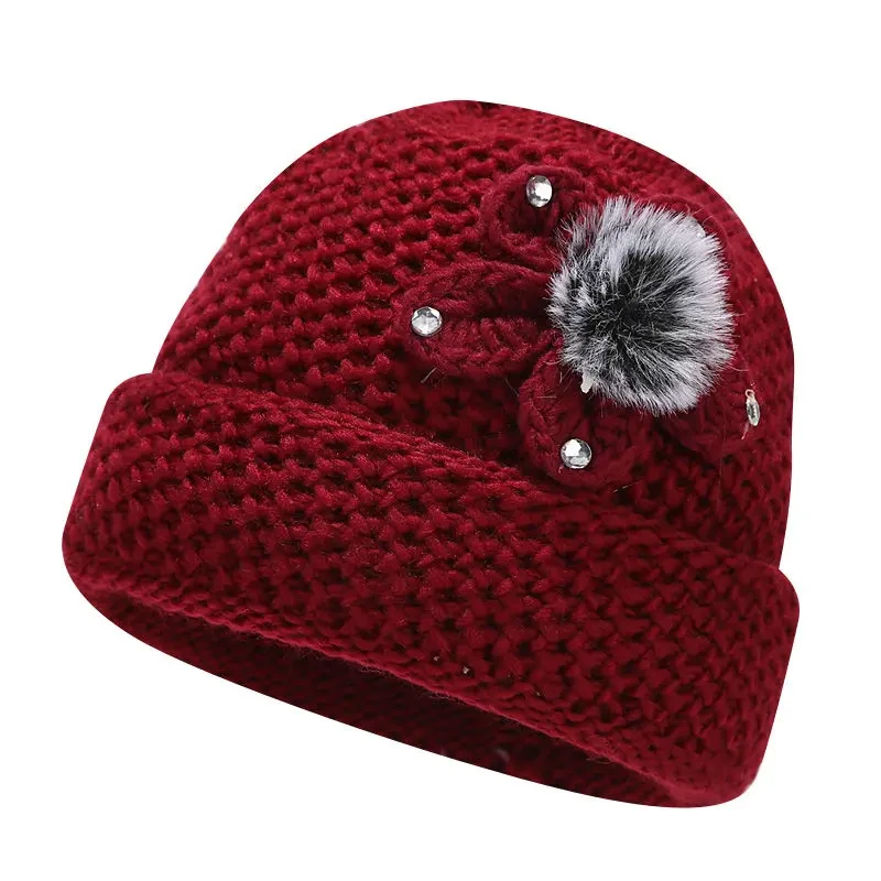 中老年人秋冬天加厚针织帽秋冬保暖奶奶毛线帽户外防风防寒妈妈帽