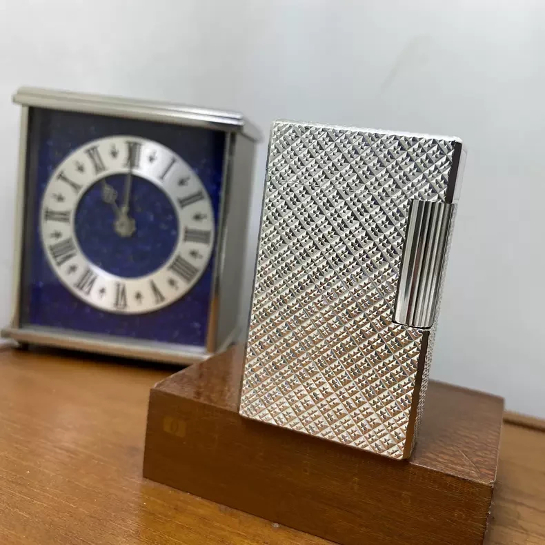 原品保证！S.T.Dupont都彭 L1系列银色方块碎钻棱大号打火机Ax