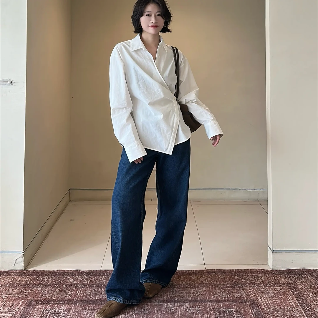 年款知性优雅设计感衬衫#7055