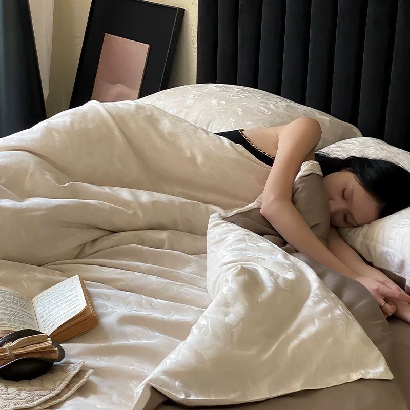 简约高颜值丨高端天丝棉四件套裸睡床单被套轻奢高级感春夏季床品