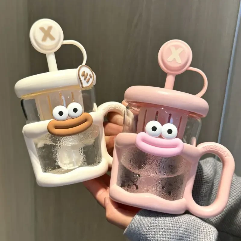 夏季新款水杯泡茶杯ins高颜值杯子带吸管搅拌杯大容量学生D619