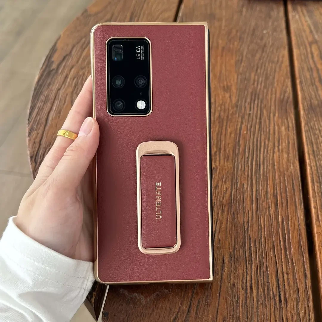 单后壳适用华为MateX2折叠屏手机壳腕带支架素皮超薄防摔保护套男