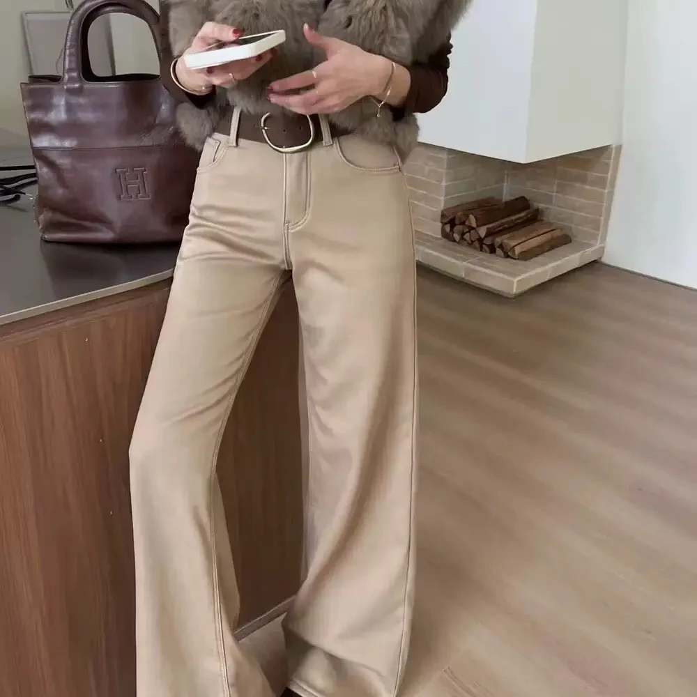 上新冬款！加绒高腰微喇叭牛仔裤女弹力修身显瘦百搭拖