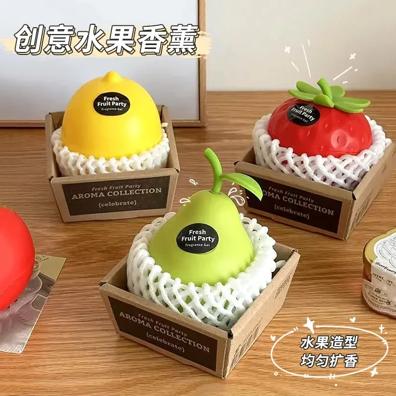 抢【包邮】创意水果味车载香薰香膏固体厕所香薰持久去味车用小摆件