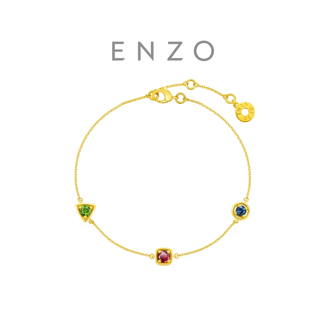 【周大福】ENZO 「amour」18K金多彩宝石手链新款@EZV8999