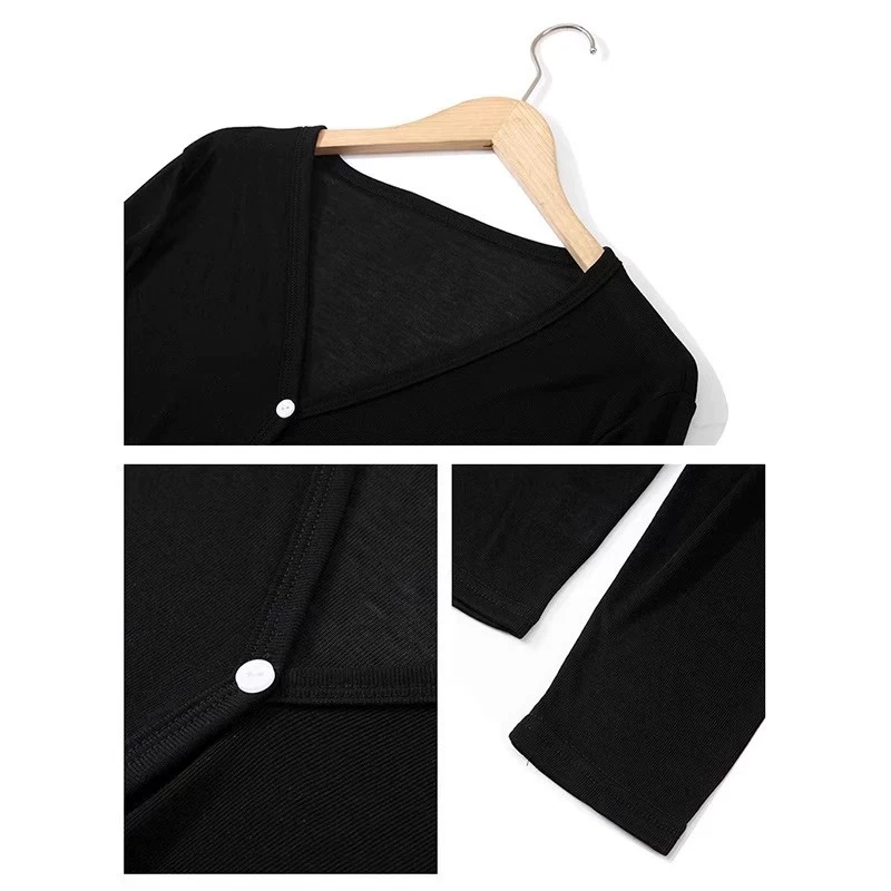 黑色针织开衫配吊带夏防晒衣女款外套薄款罩衫薄纱上衣女夏季穿搭