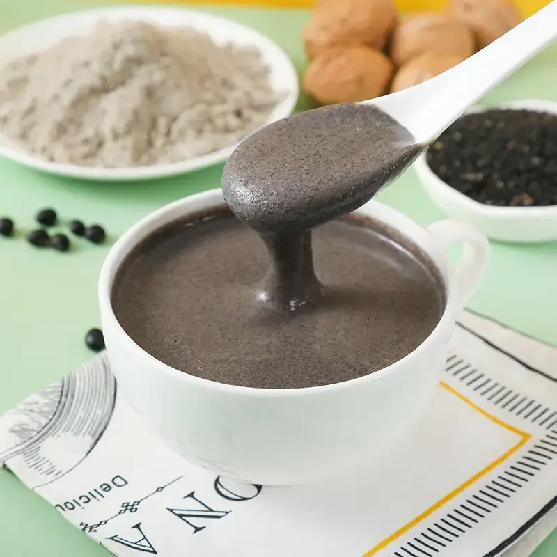 一款有燕窝核桃的黑芝麻糊早餐营养粉大人孩子五黑粉口感浓醇.