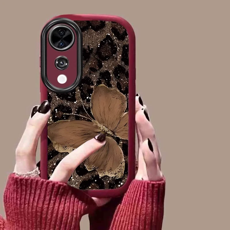 【进口软硅胶】适用vivoS20手机壳新款酒红豹纹蝴蝶19pro外壳全包防