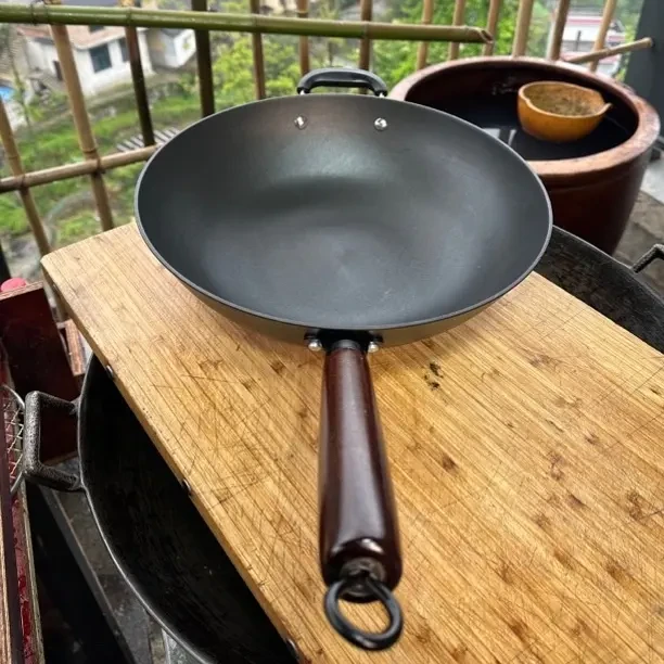 传统老式生铁锅 平底锅（帮开锅发货）