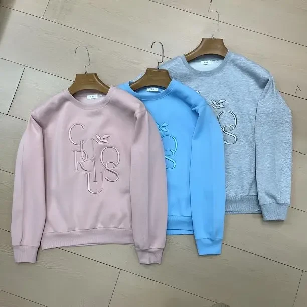 B-728克鲁兹女款加绒圆领美式复古休闲百搭卫衣秋冬款