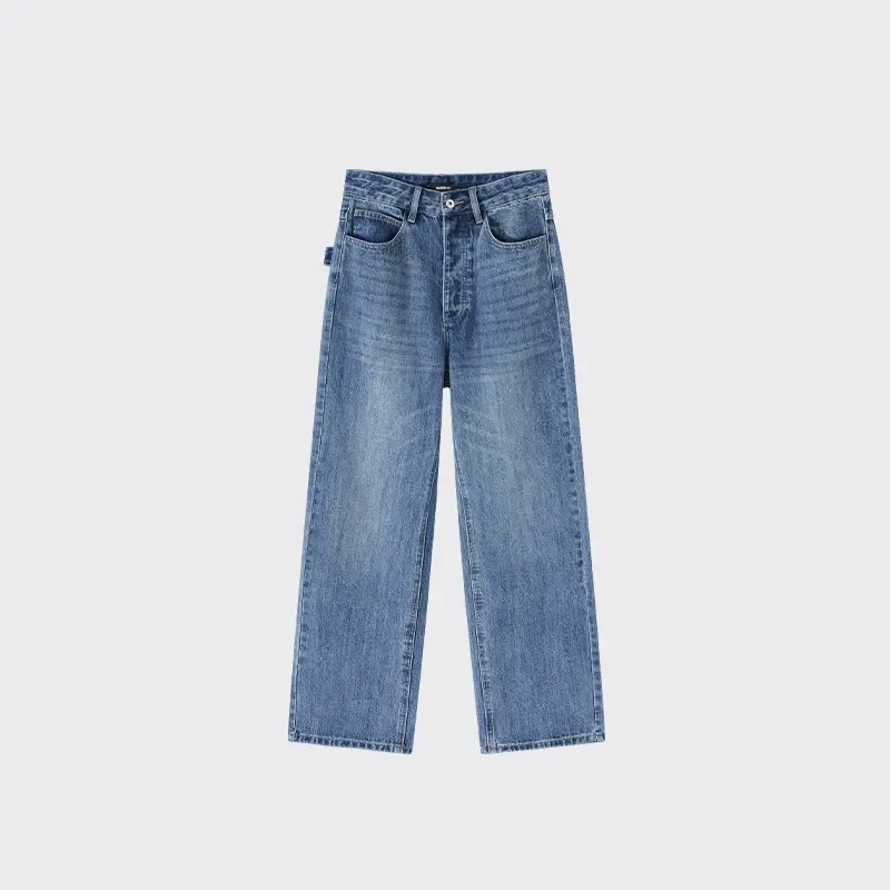 LGM【BV蓝王牛仔直筒裤】春夏清新简约时尚休闲宽松百搭水洗牛仔裤