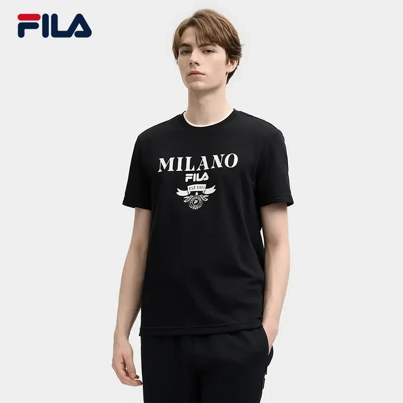 Fila/斐乐新款男士【休闲运动亲肤】舒适户外短袖T恤 F11M515102F