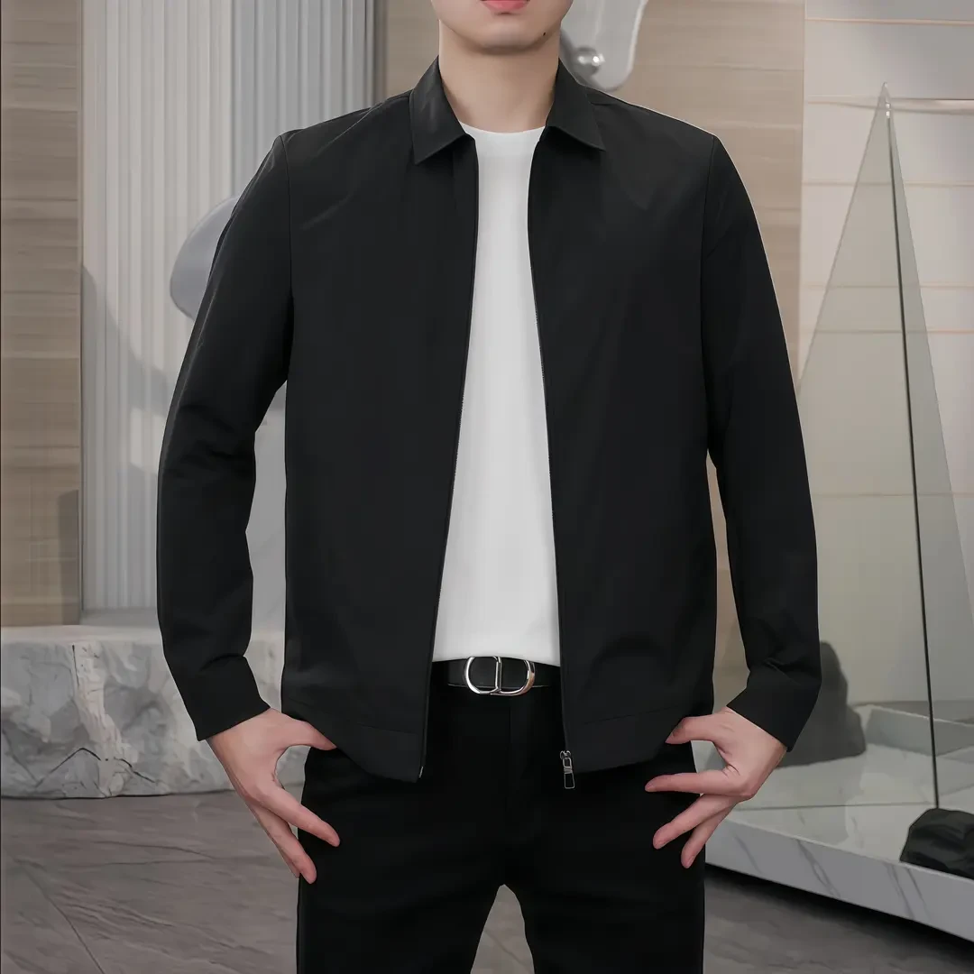 春季男士轻奢夹克百搭透气弹力商务休闲显瘦外套爆款新品春夏外套