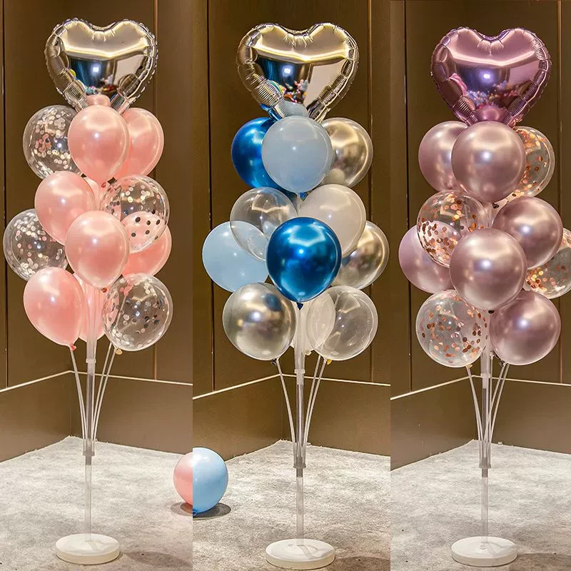 地飘立柱气球桌飘气球装饰场景布置儿童周岁生日店铺开业路引支架