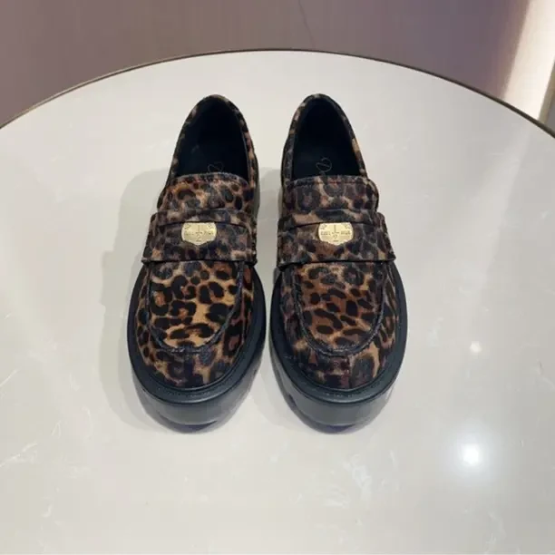 DEROYEE /蒂洛依 秋冬厚底金币增高乐福鞋