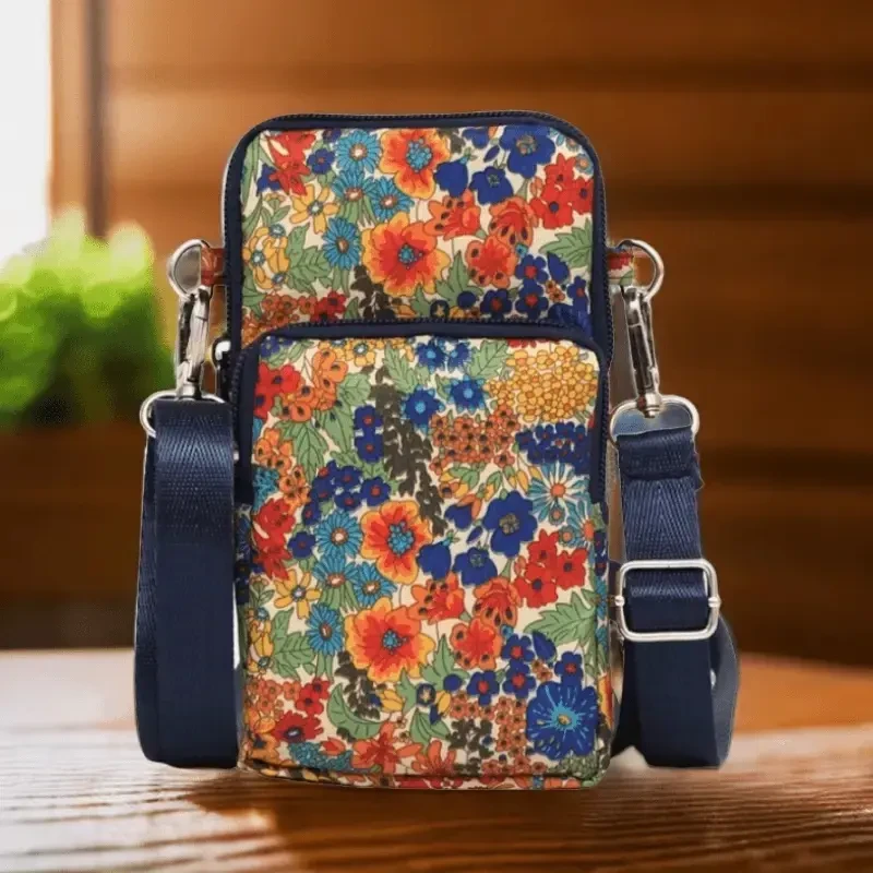 印花尼龙斜挎包迷你小包包斜跨零钱包手机包手机袋子百搭时尚FYH