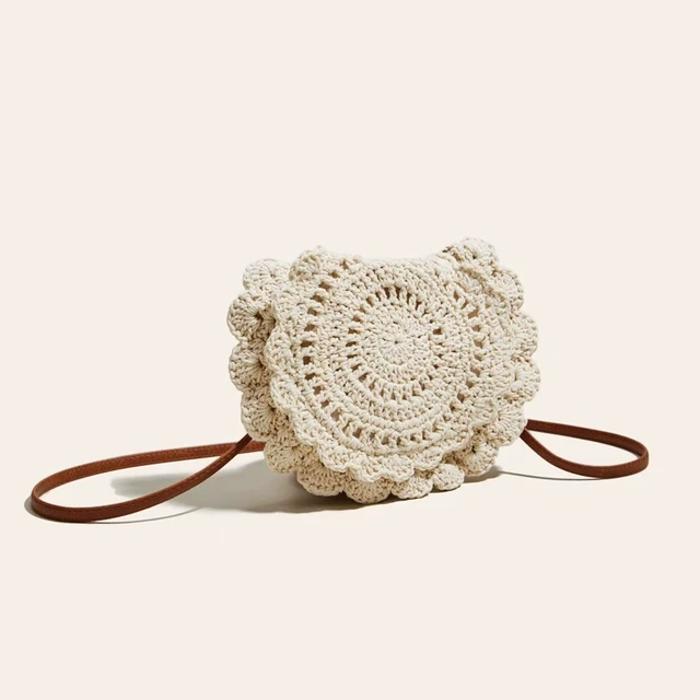 日本出口手工钩针编织女包2025新款夏天度假沙滩包单肩斜挎包女包