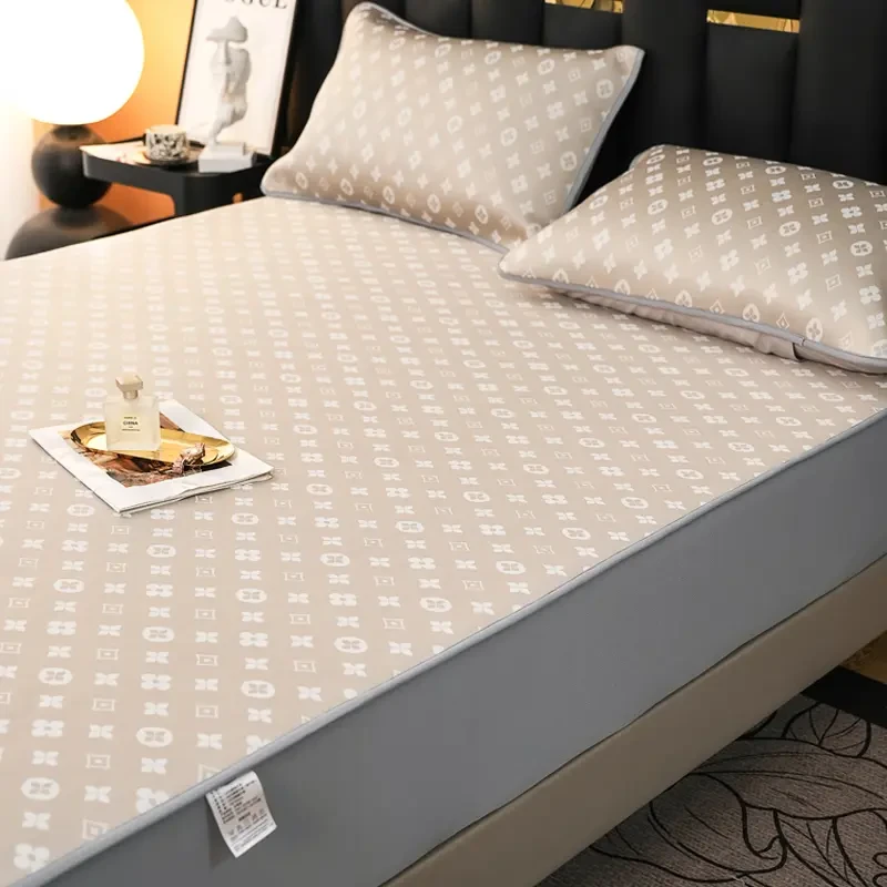 2025轻奢科技凉感冰丝凉席床笠款夏天专用床罩软凉席可机洗可裸睡