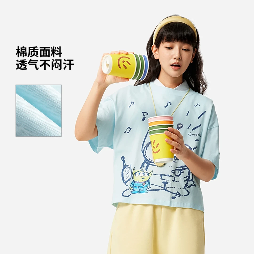 李宁2025夏皮克斯玩具总动员联名系列女子宽松短袖文化衫AHSV690
