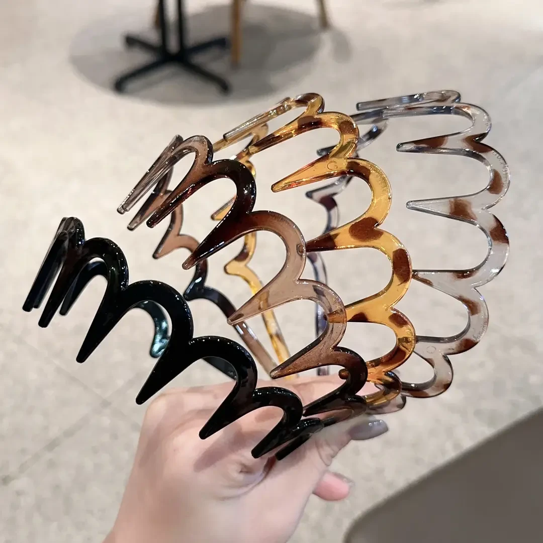 简约带齿波浪发箍女2025新款高颅顶洗脸专用头箍外出百搭发卡头饰