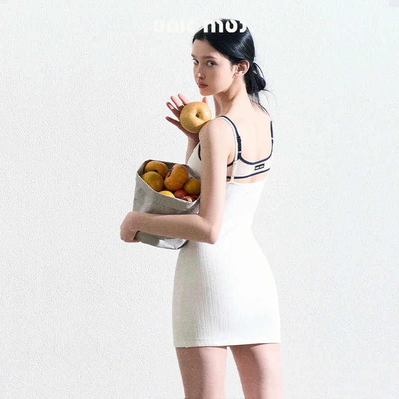 OAKMOO/ "柑橘青涩"运动miu系内搭显瘦连衣裙