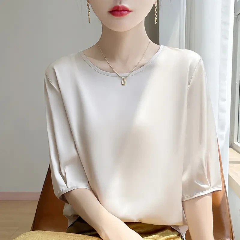 【2025年私服定制】圆领短袖女士时尚百搭款夏季简约宽松