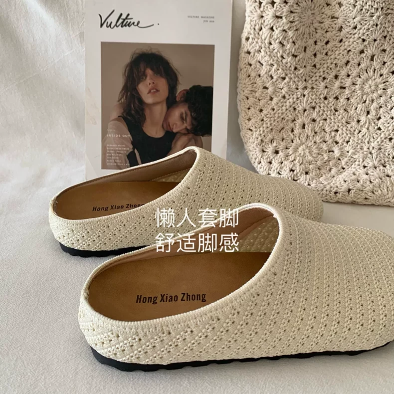 精致!温柔!波西米亚风~INS重工编织勃肯鞋女罗马凉鞋穆勒包头拖