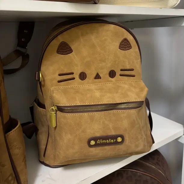 刺绣双肩包耐磨复古大号可爱风潮流双根法式