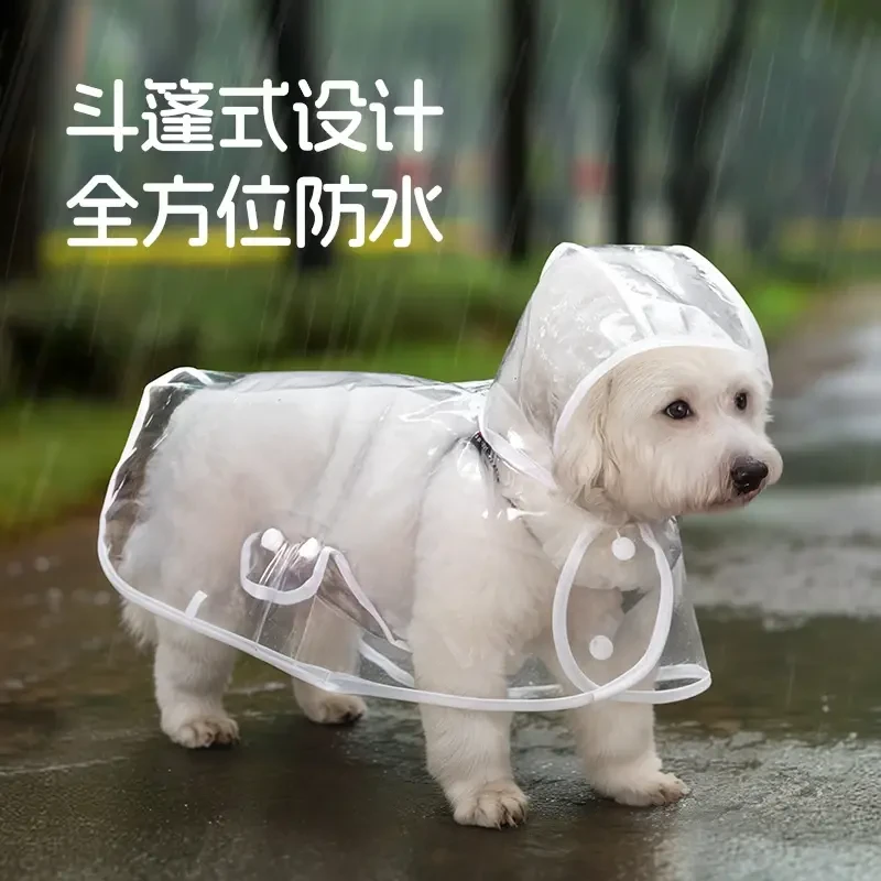 狗狗雨衣斗篷护肚泰迪专用小中型犬比熊小狗透明雨披防水宠物衣gM