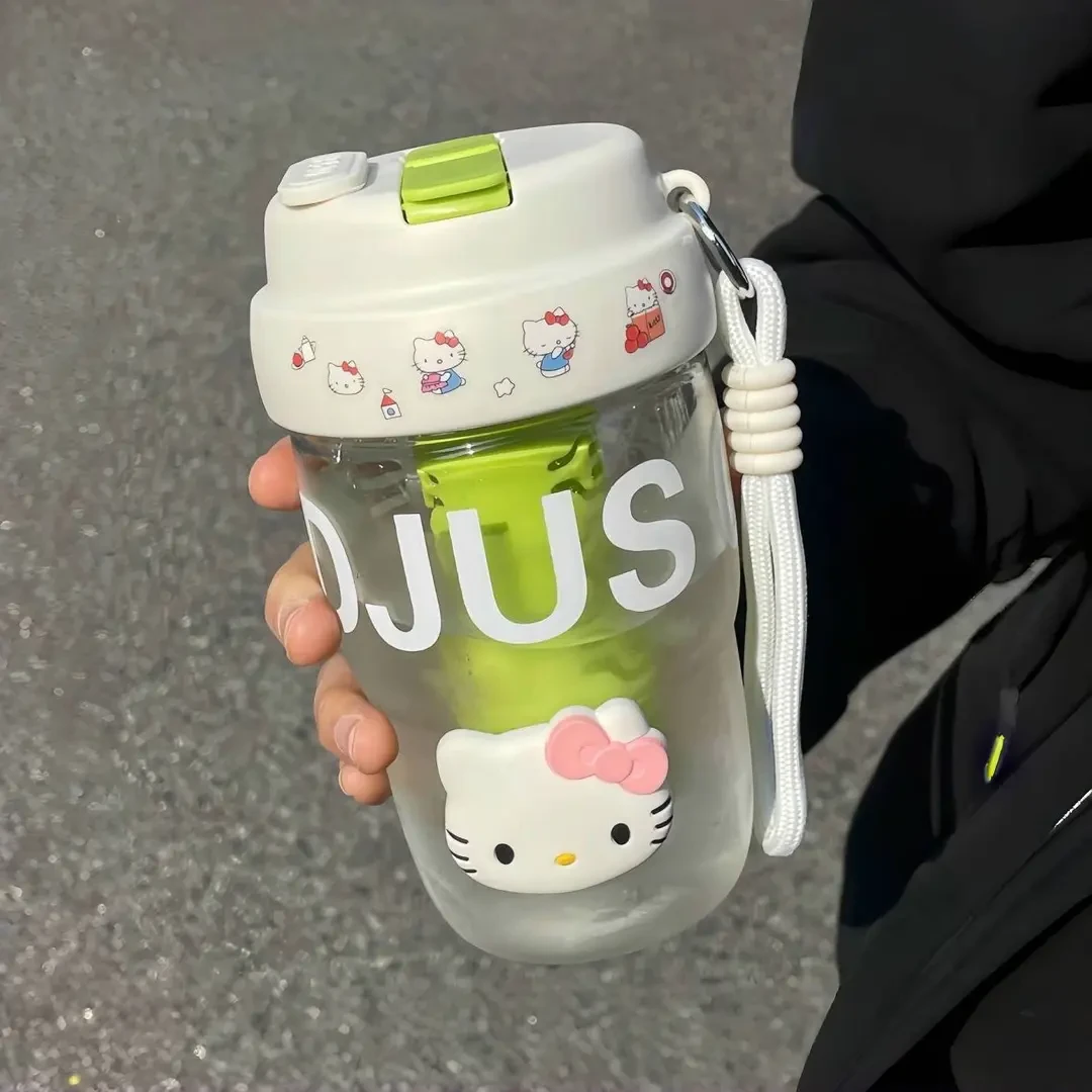 高颜值水杯2025新款女生泡茶杯双饮带吸管杯学生可爱提手随行杯xx