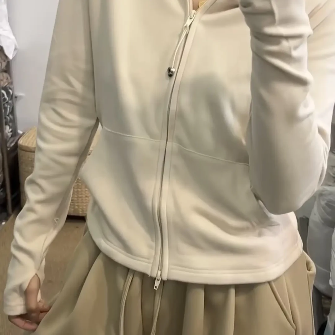 实体品质 常规连帽女保暖厚款口袋扎染卫衣休闲宽松长袖外套女