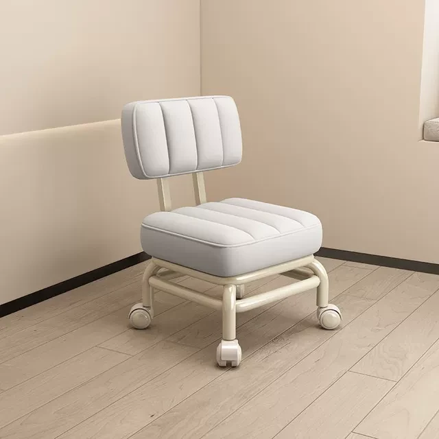 爆款小凳子靠背万向轮软板凳带轮网红儿童沙发茶几小椅子滑轮矮凳