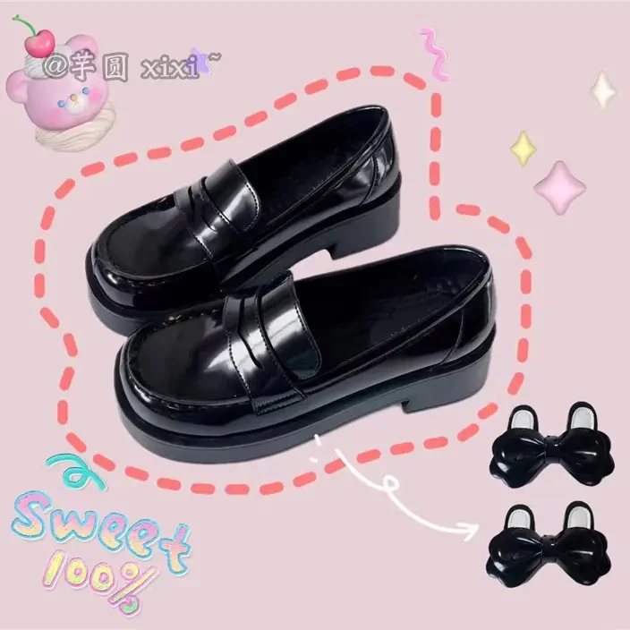 【京泽高校】原创小方头jk制服鞋女学院风增高厚底百搭玛丽珍小皮鞋