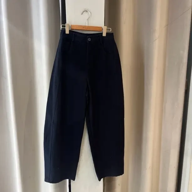 麦寻秋季新款KCXYS08A藏青蓝弯刀牛仔裤