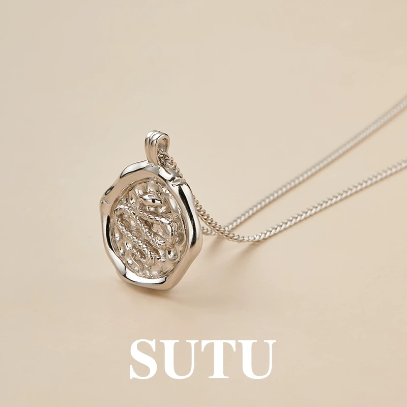 坠链均925银 蛇印章项链小众独特设计锁骨链蛇年新款爆款高级感