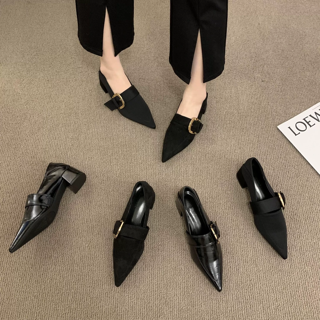 欧洲站英伦风粗跟玛丽珍鞋女2025新款秋季软皮复古一字扣带高跟鞋