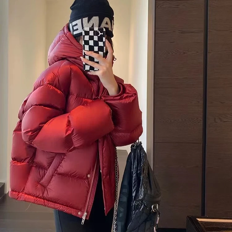 连帽保暖短款宽松时尚网红冬季韩版立领秋冬情侣女士