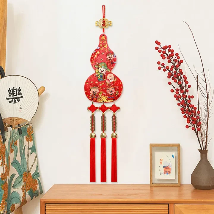 中国结入户大门上挂件新中式古风木质日常家用门后客厅背景墙挂饰