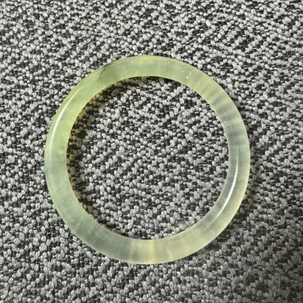 纯天然岫岩日圆条美人镯冰透复古女款手镯