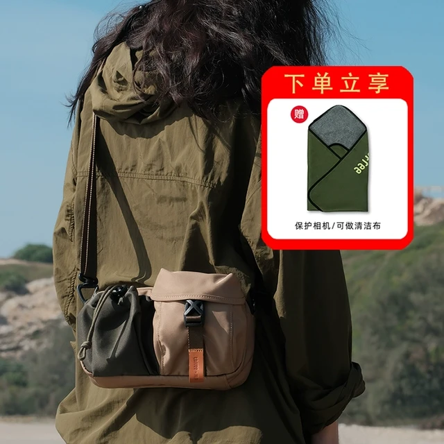 清友x洛斐方盒小包撞色复古风旅行单肩斜跨男女户外防水露营包