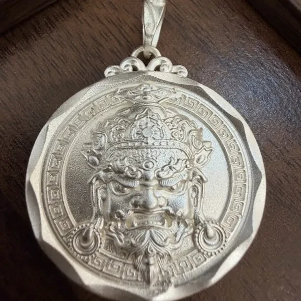 足银银制品 足银999 白财神实心亮面银本43g