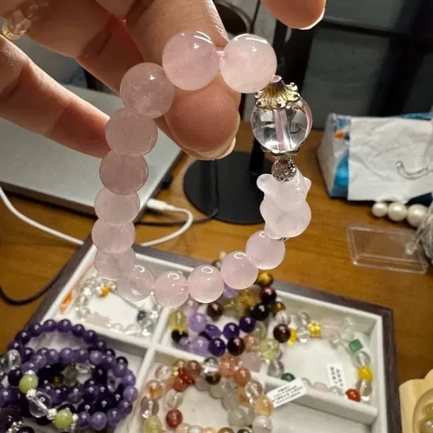 天然粉水晶精致甜美百搭旺人缘10mm