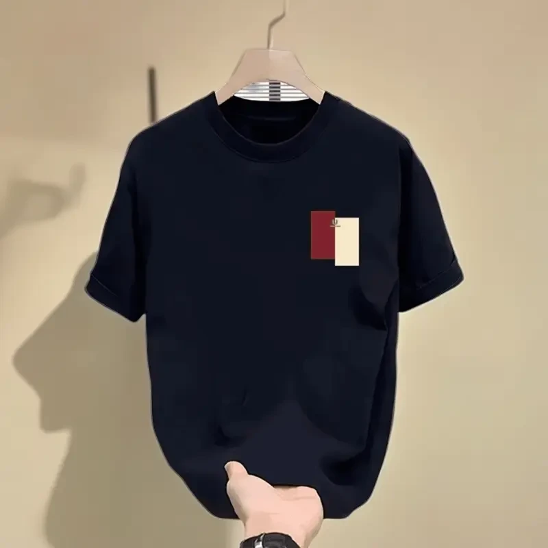 轻奢夏季新款潮男士短袖t恤宽松圆领休闲百搭休闲上衣棉秀禾服