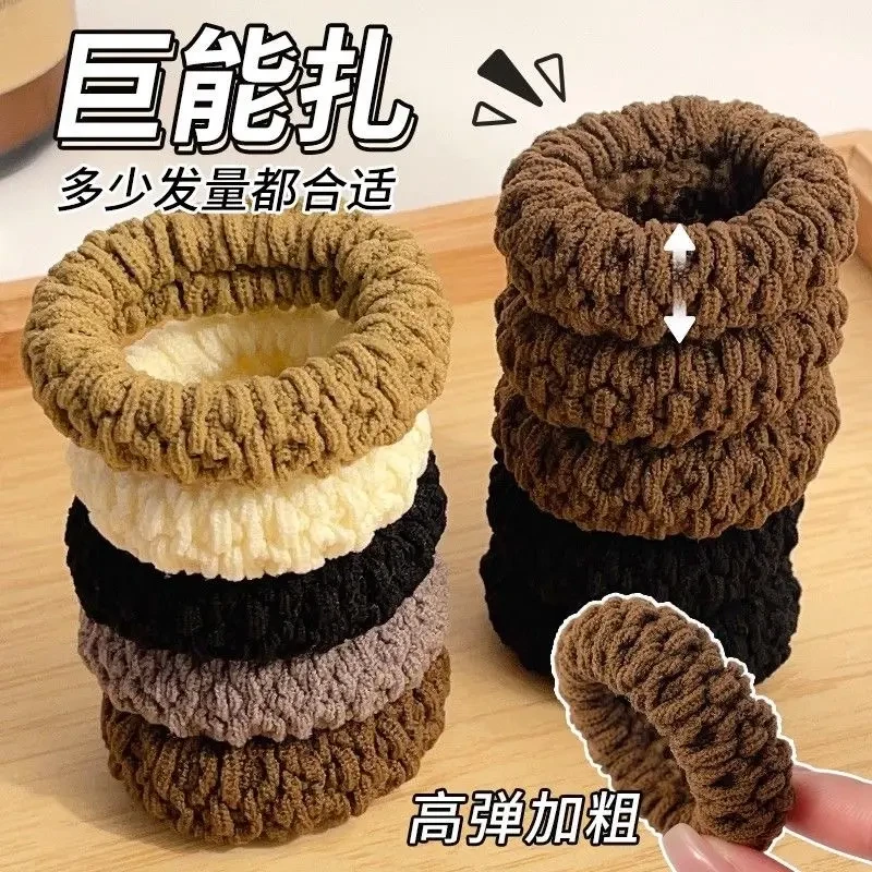 高马尾发圈耐用高弹力固定神器头绳皮套发饰加厚加宽扎头发橡皮筋
