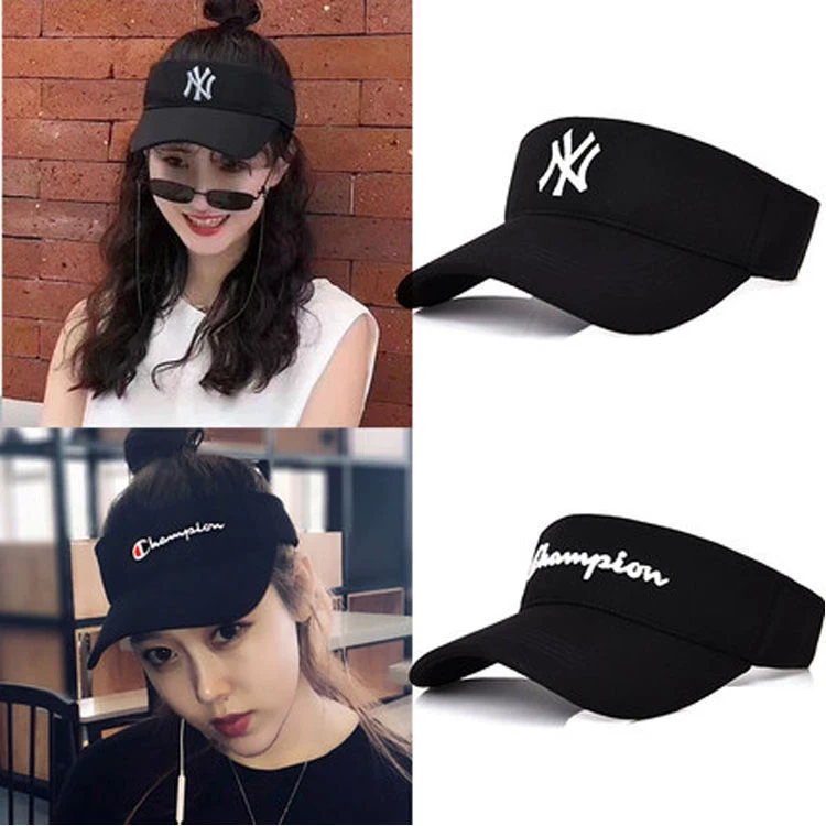 太阳帽防紫线无顶空顶帽子女夏季遮阳帽鸭舌帽男