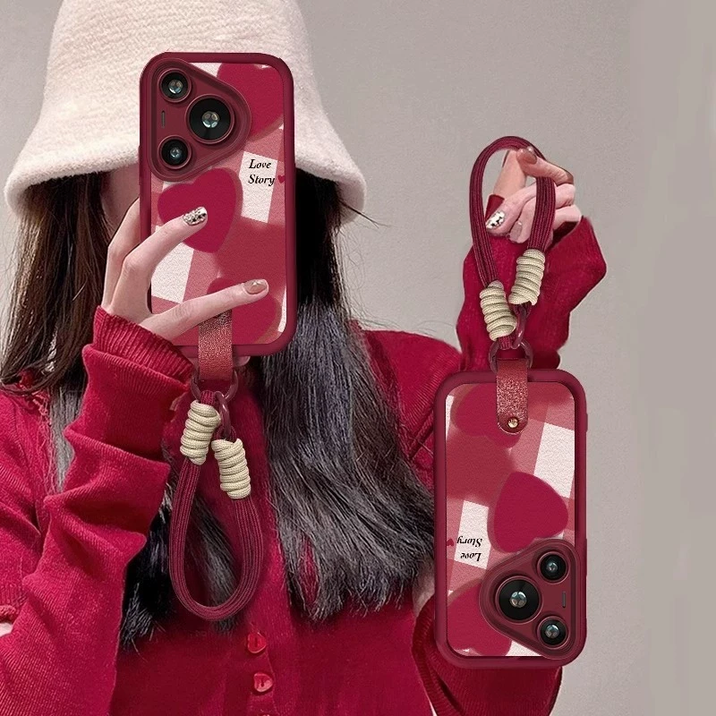 适用于华为pura70pro手机壳新款mate70pro秋冬女款mate60晕染爱心