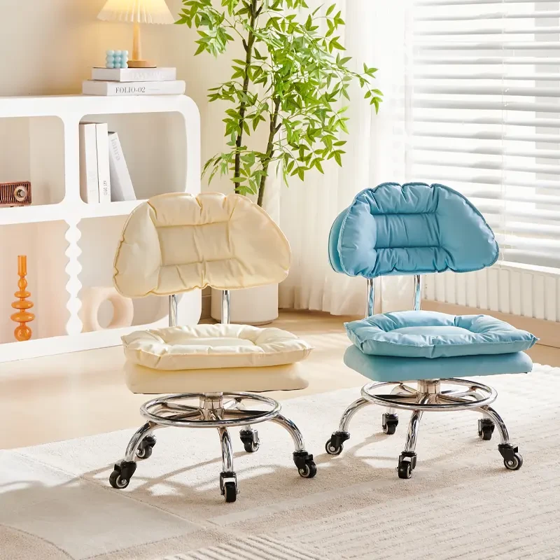 设计师矮凳静音万向轮小凳子家用滑轮旋转客厅小凳子高级感