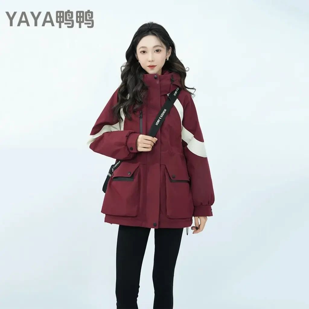 YAYA/鸭鸭羽绒服冬中长款2024冬季收腰显瘦派克服外套